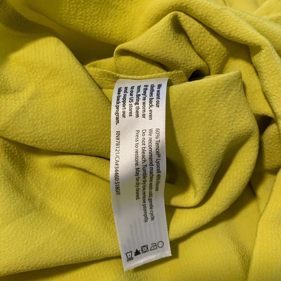 EILEEN FISHER NWOT Petite Drop Waist Tie Back Shirtdress in Yellow - Picture 7 of 9
